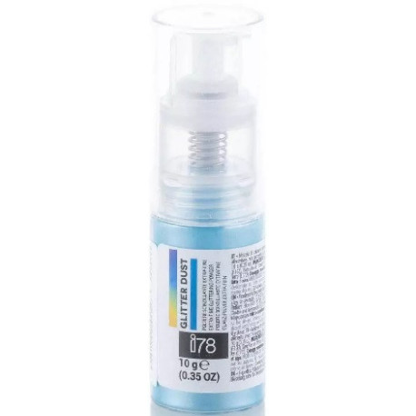 10 g Colorante alimentare in polvere Glitter Dust Azzurro o Spray Azzurro Glitterato linea I78 Silikomart