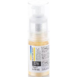 Glitter Dust Yellow 10 g della linea i78 Silikomart: colorante in polvere spray giallo glitterato perlescente