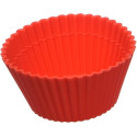 Set 6 pirottini muffin tondi da CUP01 Silikomart: 6 stampi in silicone rosso di diametro 68 mm, altezza 32 mm