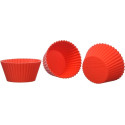Set 6 pirottini muffin tondi da CUP01 Silikomart: 6 stampi in silicone rosso di diametro 68 mm, altezza 32 mm