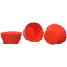 Set 6 pirottini muffin tondi da CUP01 Silikomart: 6 stampi in silicone rosso di diametro 68 mm, altezza 32 mm