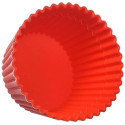 Set 6 pirottini muffin tondi da CUP01 Silikomart: 6 stampi in silicone rosso di diametro 68 mm, altezza 32 mm