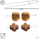 Set 5 Spilloni a 2 Punte DECORA da 62 cm in Acciaio Inox | Accessorio Professionale per Raffreddamento Panettoni e Colombe