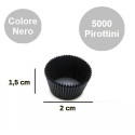 Set di 5000 pirottini mini bon bon in carta forno nera di ø2xh1,5 cm, ideale per presentare singoli confetti