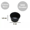 Set di 5000 pirottini mini bon bon in carta forno nera di ø2xh1,5 cm, ideale per presentare singoli confetti