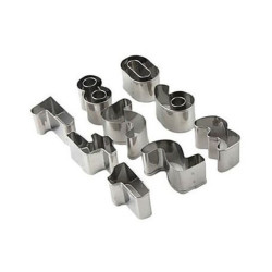 Numeri Medi 3,5 o 4,5 cm set 9 tagliapasta in metallo a forma di numeri