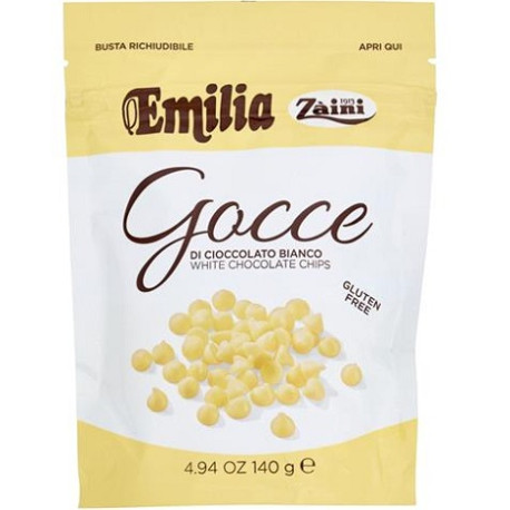 Gocce di cioccolato Emilia bianco 140 g da Zaini