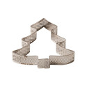 Sagoma microforata Albero di Natale Decora fascia in acciaio inox 10x10xh2 cm