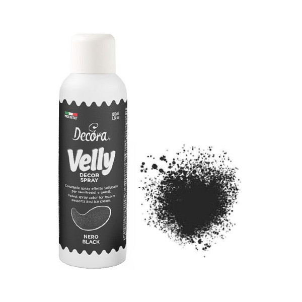 Decorvelly Spray Nero da 100 ml Decora colorante alimentare spray effetto vellutato
