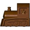 Locomotiva babbo natale con doni: stampo policarbonato cioccolato 6 tavolette 10,6x8 cm 80 g