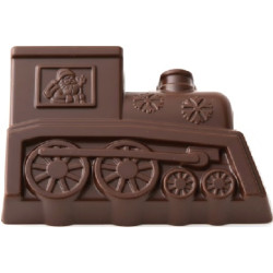 Stampo in Policarbonato per Tavolette di Cioccolato Natalizie - Locomotiva con Babbo Natale, 80 g, 6 Cavità Professionali