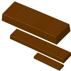 Stampo Torroncino/Barretta di Cioccolato Rigata in Policarbonato (16,4/22,3/26,7cm) – Cavità Professionali (180/300g)