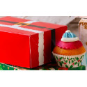 Scatola regalo rettangolare portadolci Happy Babbo Natale Decora: box auto-montante in cartoncino 18x13,5xh7,5 cm