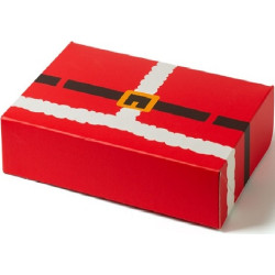 Scatola regalo rettangolare portadolci Happy Babbo Natale Decora: box auto-montante in cartoncino 18x13,5xh7,5 cm