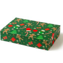 Scatola regalo rettangolare portadolci Happy Gingerbread Decora: box auto-montante in cartoncino 18x13,5xh7,5 cm