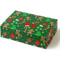 Scatola regalo rettangolare portadolci Happy Gingerbread Decora: box auto-montante in cartoncino 18x13,5xh7,5 cm