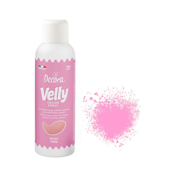 Decorvelly Spray Rosa da 100 ml Decora: colorante alimentare spray effetto vellutato