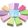Mini Box Porta Popcorn, Caramelle e Dolcetti a Fantasia Assortita 8x8xh12 cm in set da 6 Pz