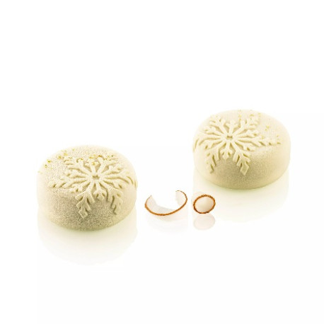 Mini Neve 110 Silikomart: stampo silicone monoporzioni con decoro fiocco di neve ø7xh3 cm