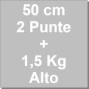Kit Spillone Inox 50 cm (2 Punte Decora) + 5 Stampi Panettone Alto 1,5 Kg