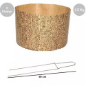Kit Spillone in Acciaio Inox lungo 50 cm, 2 Punte di Decora con 5 Stampi Panettone Alto 1,5 Kg