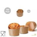 Set 100 Stampi Panettoncini Monoporzione Alto 80g - Pirottini Canasta in Carta Forno Professionale