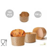 Set 100 Stampi Panettoncini Monoporzione Alto 100g - Pirottini Canasta in Carta Forno Professionale