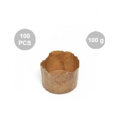 Set 100 Stampi Panettoncini Monoporzione Alto 100g - Pirottini Canasta in Carta Forno Professionale