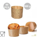 Stampi Panettone Alto in Carta Professionale 500g (50 Pezzi) - Set Pirottini Canasta Uso Alimentare