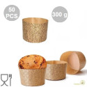 Stampi Panettone Alto in Carta Professionale 300g (50 Pezzi) - Set Pirottini Canasta Uso Alimentare