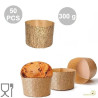 Stampi Panettone Alto in Carta Professionale 300g (50 Pezzi) - Set Pirottini Canasta Uso Alimentare