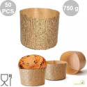 Stampi Panettone Alto in Carta Professionale 750g (50 Pezzi) - Set Pirottini Canasta Uso Alimentare