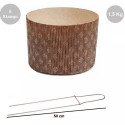 Kit Spillone Acciaio Inox 2 Punte 50 cm Decora + 5 Stampi Panettone Alto Rigido 1,5 Kg