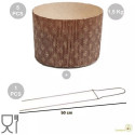 Kit Spillone 2 Punte 50 cm e 5 Stampi Panettone Alto Rigido 1,5 Kg