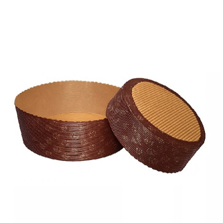 Set 5 stampi Panettone Basso Rigido 1Kg | Carta Forno Ondulata Professionale