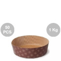 Stampi Panettone Basso in Carta Professionale 1Kg (50 Pezzi) - Set Pirottini Canasta Uso Alimentare