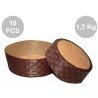 Stampi Panettone Basso in Carta Professionale 1,5Kg (10 Pezzi) - Set Pirottini Canasta Uso Alimentare