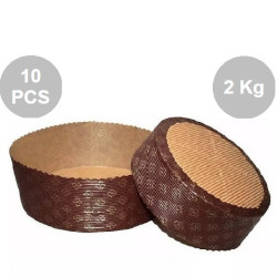 Stampi Panettone Basso in Carta Professionale 2Kg (10 Pezzi) - Set Pirottini Canasta Uso Alimentare
