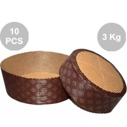 Stampi Panettone Basso in Carta Professionale 3Kg (10 Pezzi) – Set Pirottini Canasta Uso Alimentare