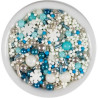 Sprinkles Mix "Winter Snow" 90g | MADMA | Decorazioni per Torte Inverno/Frozen | Zuccherini Stelline Argento, Blu e Bianco