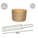 Kit Panettone Alto 500g: 5 Stampi in Carta Professionale + Spillone Raffreddamento DECORA Inox 4 punte 52 cm