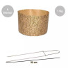 Kit Panettone Alto 1Kg: 5 Stampi in Carta Professionale + Spillone Raffreddamento DECORA Inox 52 cm