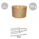 Kit Panettone Alto 750g: 5 Stampi in Carta Professionale + Spillone Raffreddamento DECORA Inox 4 punte 22 cm
