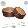Kit Panettone Basso 1Kg: 5 Stampi in Carta Professionale + Spillone Raffreddamento DECORA Inox 52 cm