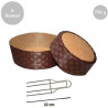 Kit Panettone Basso 750g: 5 Stampi in Carta Professionale + Spillone Raffreddamento DECORA Inox 4 punte 22 cm