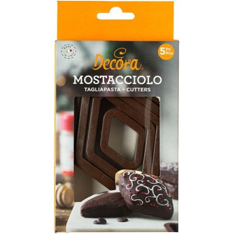 Set 5 Tagliapasta Mostaccioli (Rombo) Natalizi in Plastica | Decora per Biscotti e Dolci