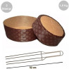 Kit Panettone Basso 1,5Kg: 2 Stampi in Carta Professionale + Spillone Raffreddamento DECORA Inox 4 punte 52 cm