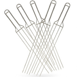 Set 5 Spilloni a 4 Punte DECORA da 62 cm in Acciaio Inox | Accessorio Professionale per Raffreddamento Panettoni e Colombe