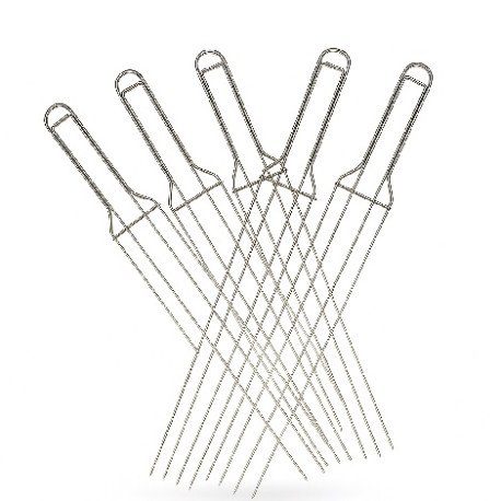 Set 5 Spilloni a 4 Punte DECORA da 52 cm in Acciaio Inox | Accessorio Professionale per Raffreddamento Panettoni e Colombe