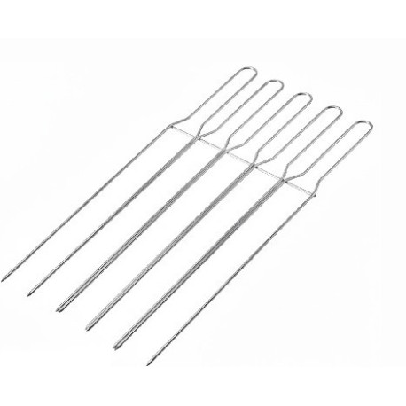 Set 5 Spilloni a 2 Punte DECORA da 52 cm in Acciaio Inox | Accessorio Professionale per Raffreddamento Panettoni e Colombe